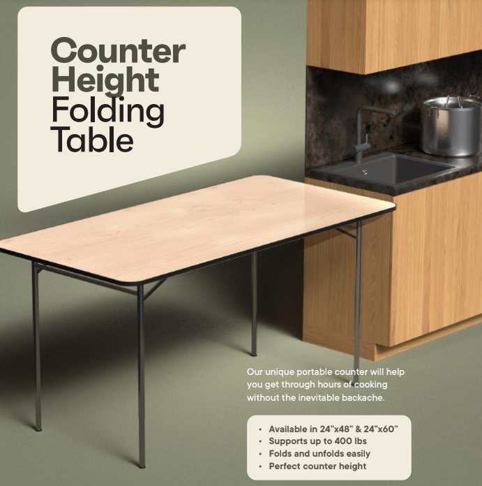 24 x 60 Maple Folding Counter