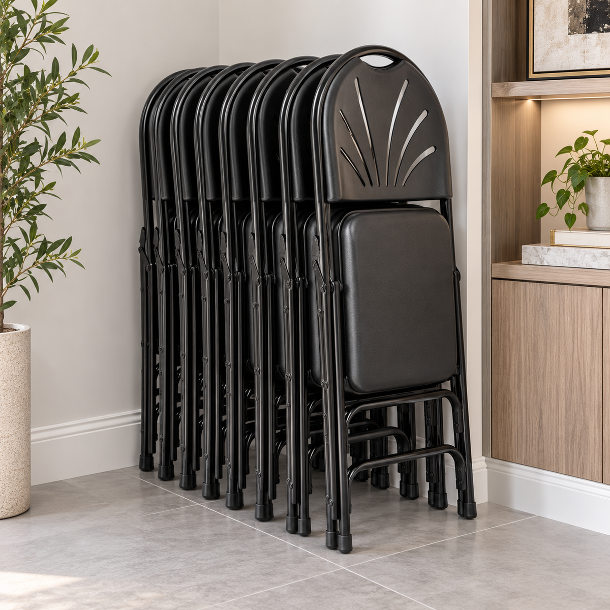 # 12 Folding Chair - BLACK