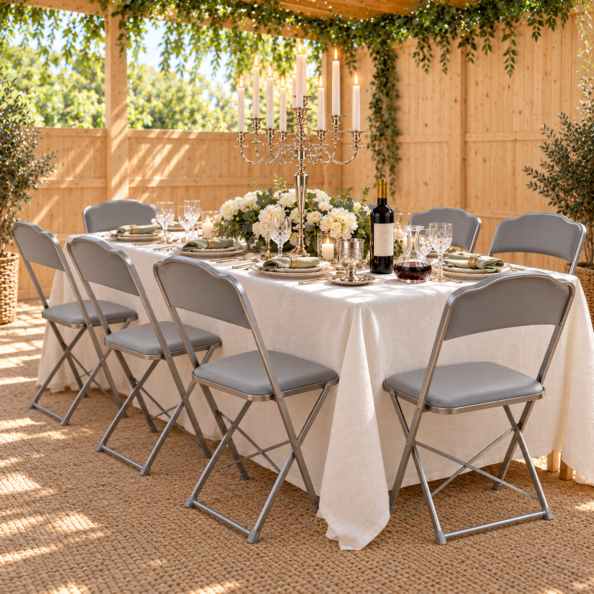 # 23 Silver & Grey Folding Chair