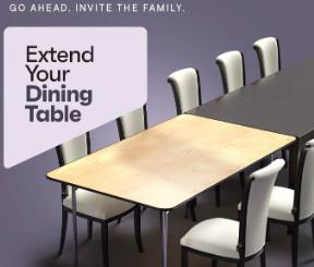 72 X 44 Extension Maple Table