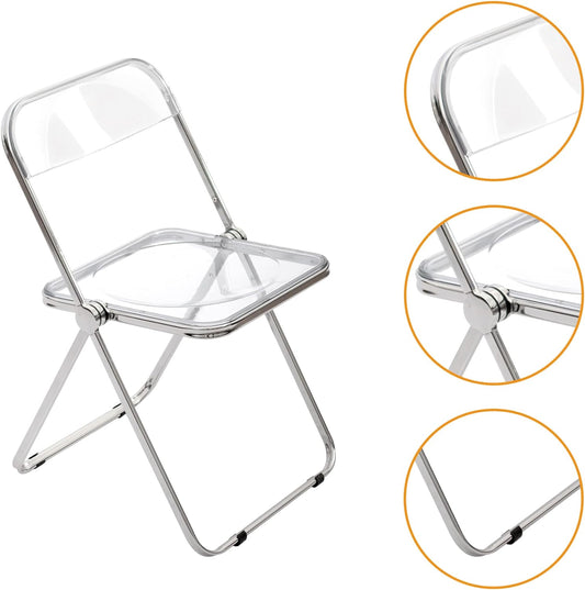 # 1 Clear Folding Chair - Silver