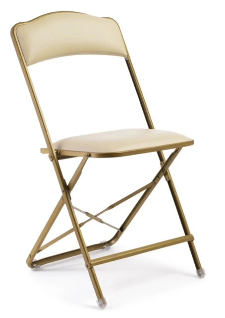 # 11 Gold & Cream Folding Chair