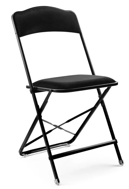 # 16 Black & Black Velvet Folding Chair