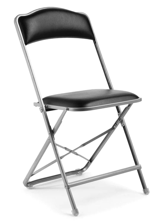 # 24 Silver & Black Folding Chair