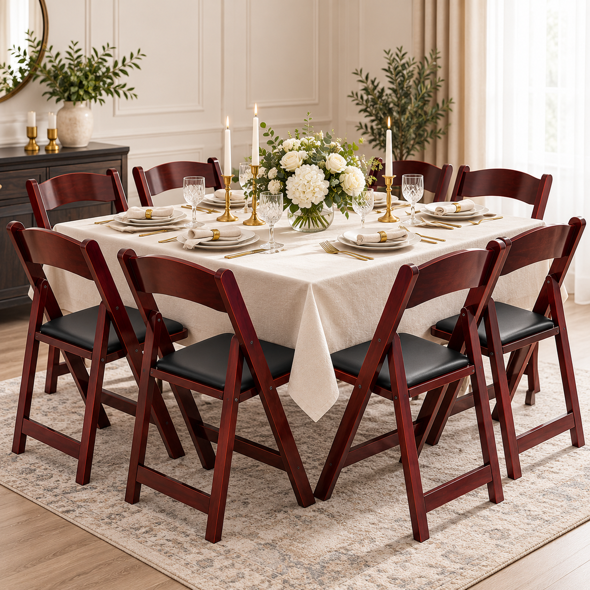 # 18 Folding Chair- Mahogany