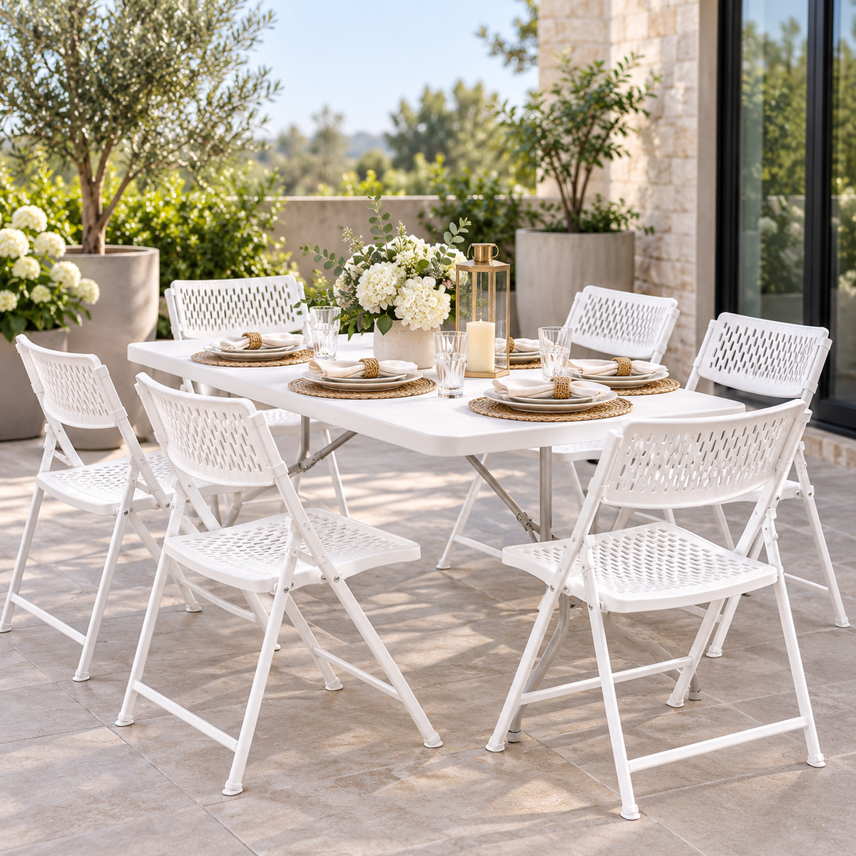 # 4 Folding Chair - White