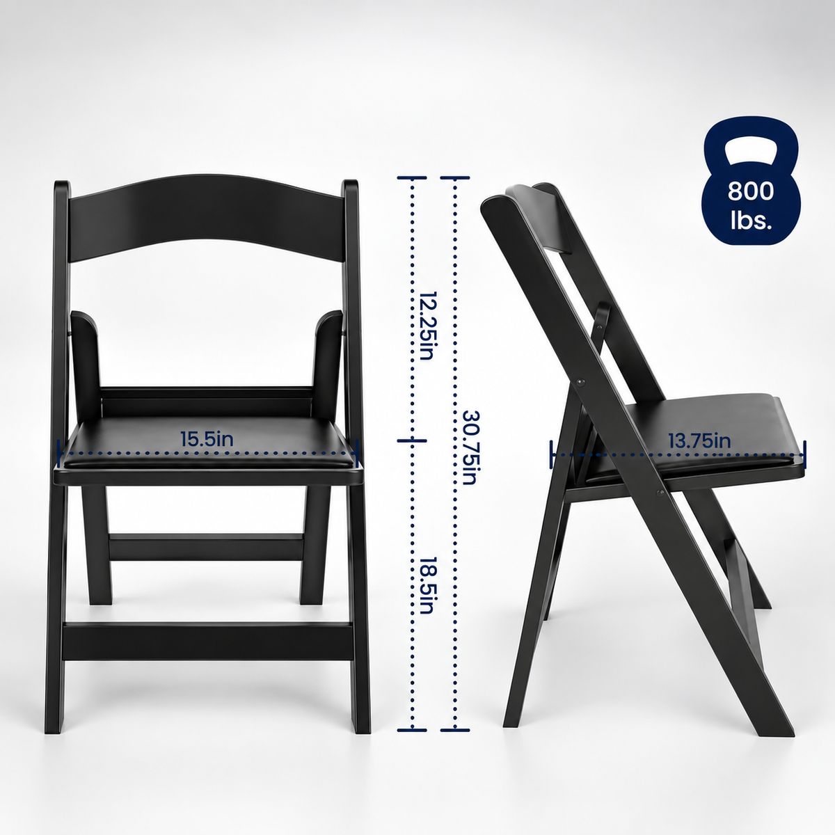 # 18 Folding Chair- Black