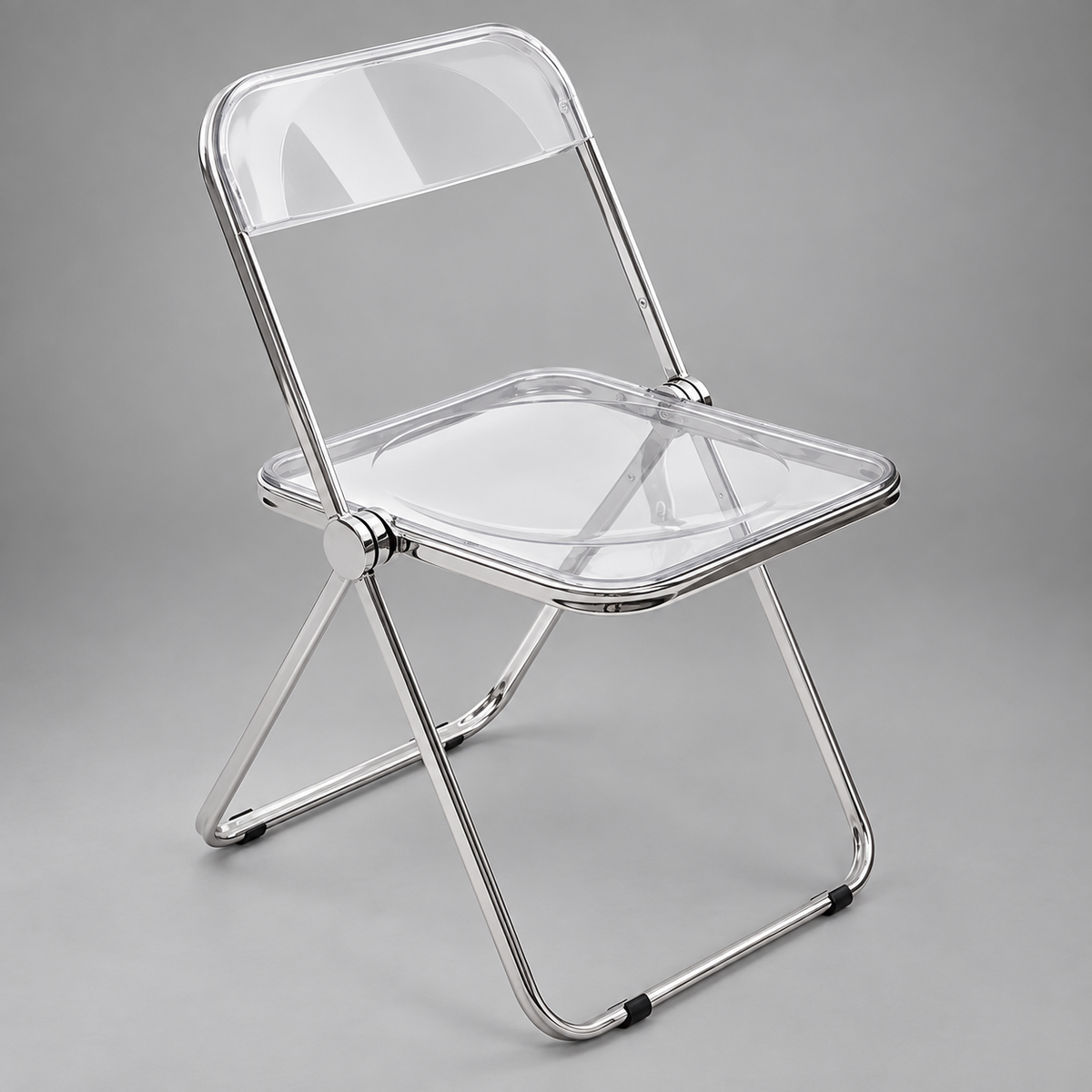 # 1 Clear Folding Chair - Silver