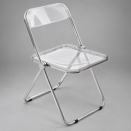 # 1 Clear Folding Chair - Silver
