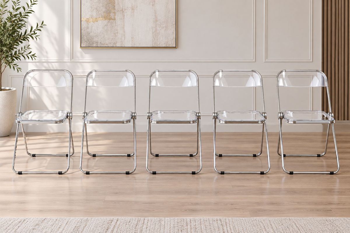 # 1 Clear Folding Chair - Silver