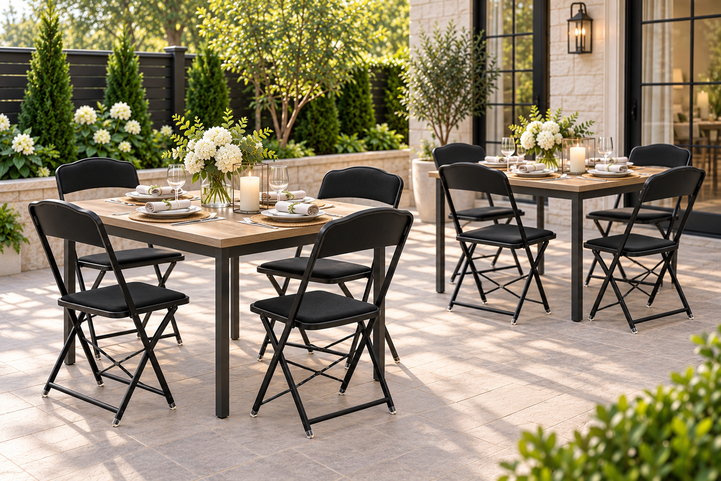 # 16 Black & Black Velvet Folding Chair