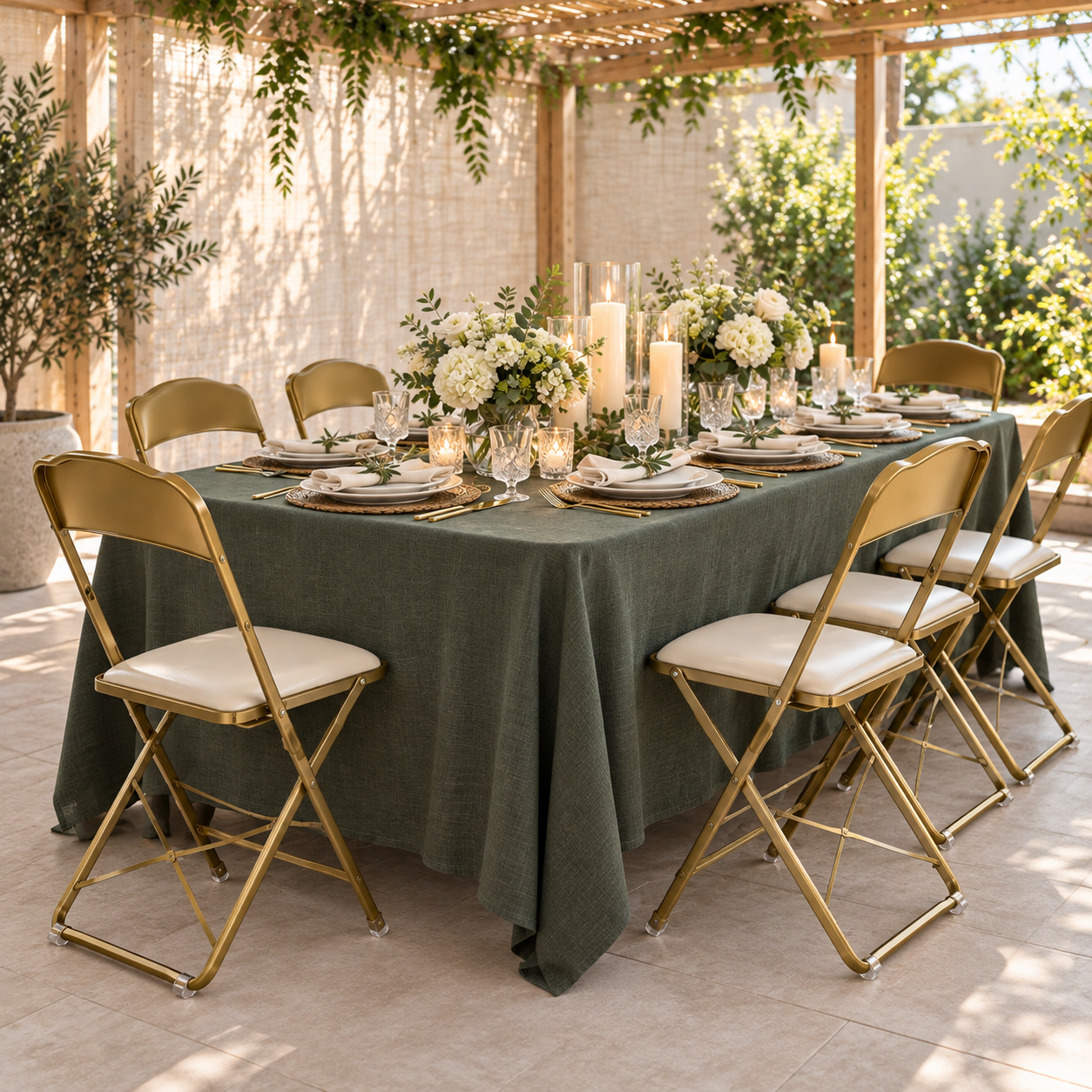 # 11 Gold & Cream Folding Chair