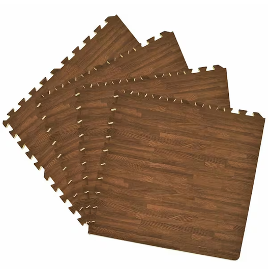 16 Sq. Interlocking Floor Mat Walnut